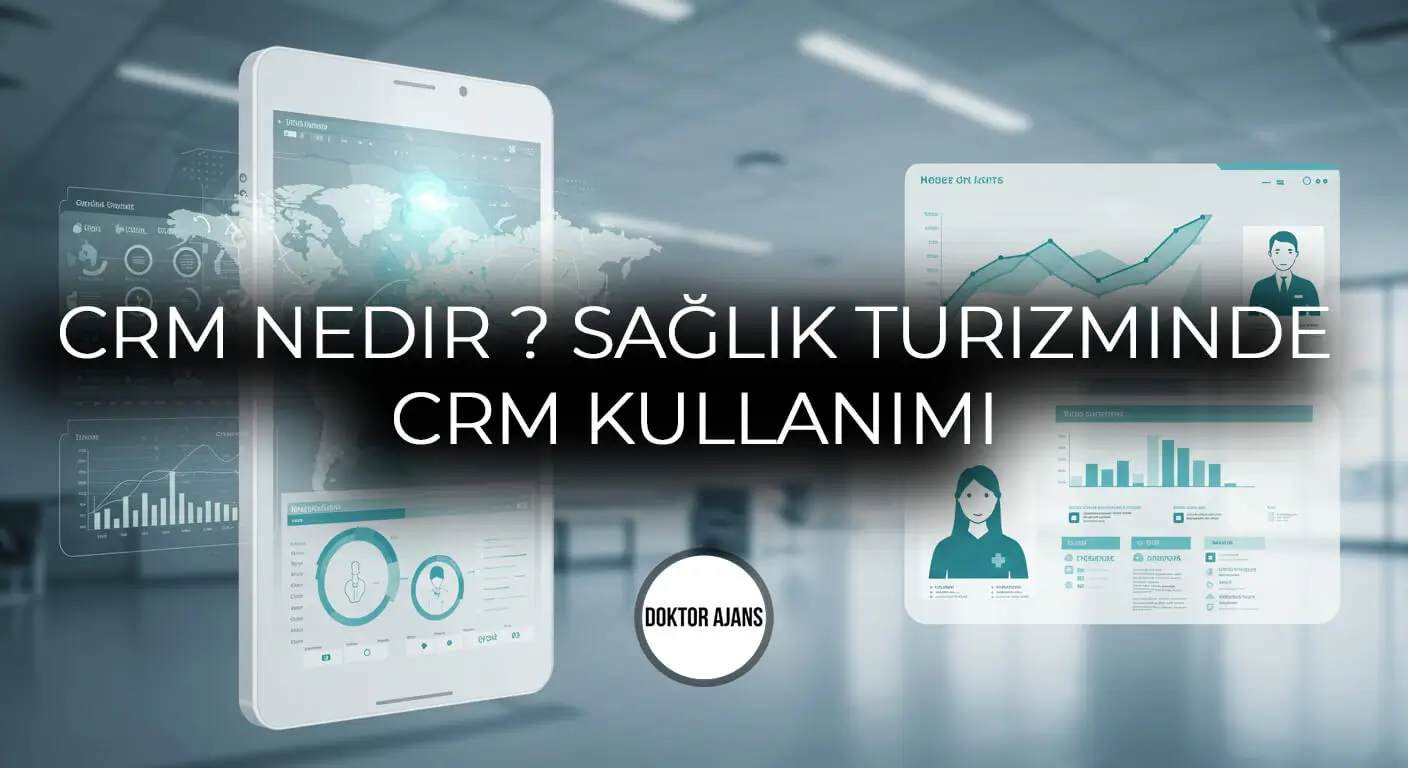 Sağlık sektörü için tüm dünyadan gelen verileri gösteren CRM panel görseli.