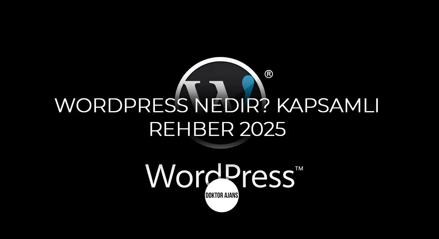 Wordpress 2025 yeni logosu. Arka plan siyah logo beyaz renkte.