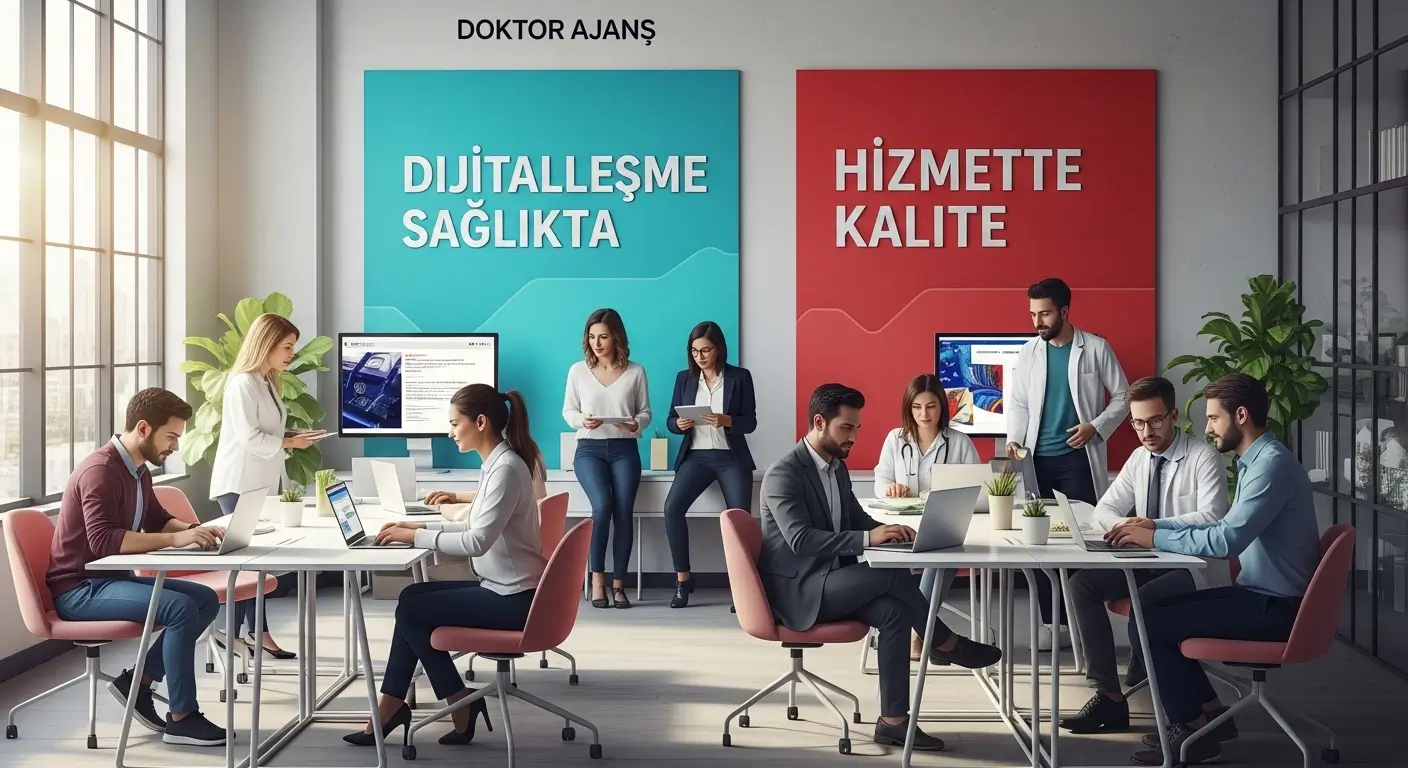 Doktor Ajans markasının sağlık sektörüne özel dijital ajans hizmetlerini simgeleyen profesyonel ajans görseli.