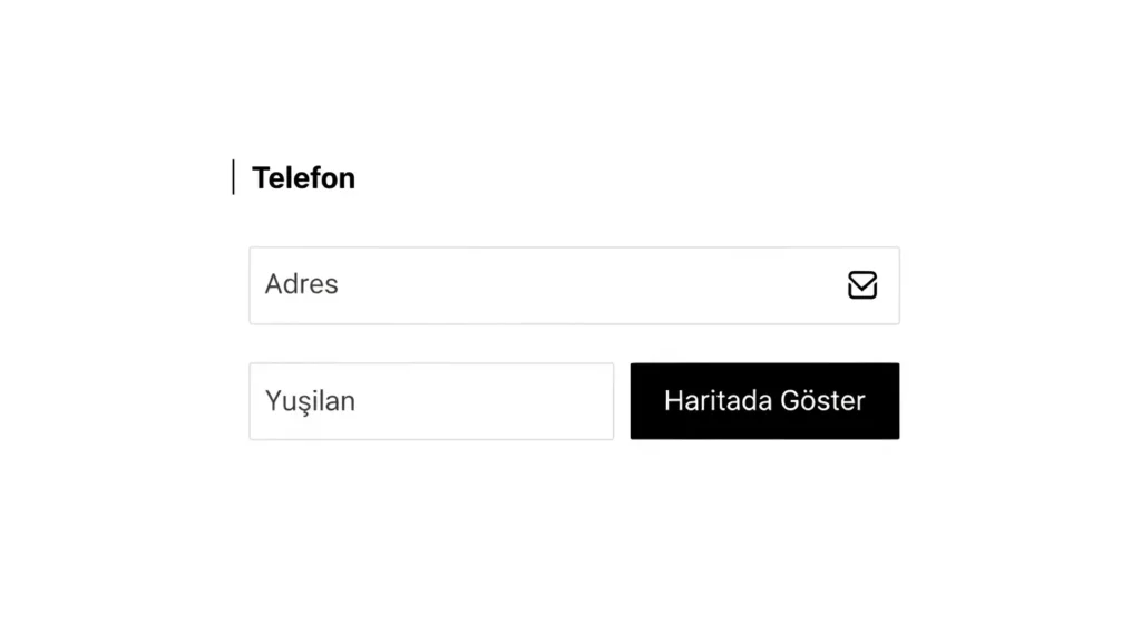Doktor web sitesinde yer alması gereken iletişim ve konum bilgileri.