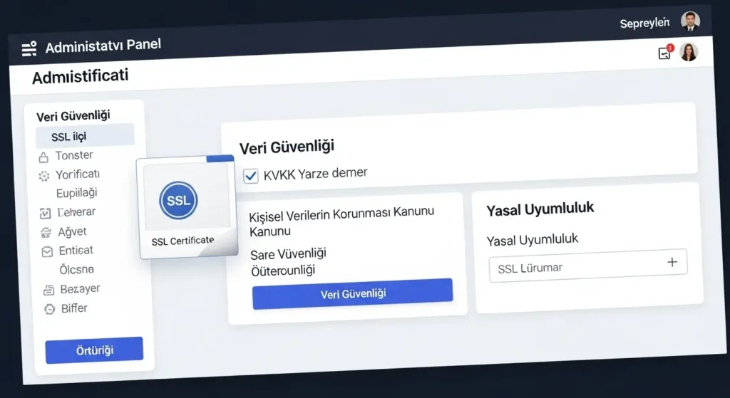 Doktor web sitelerinde hasta verilerinin güvenliği ve KVKK uyumunu temsil eden görsel.