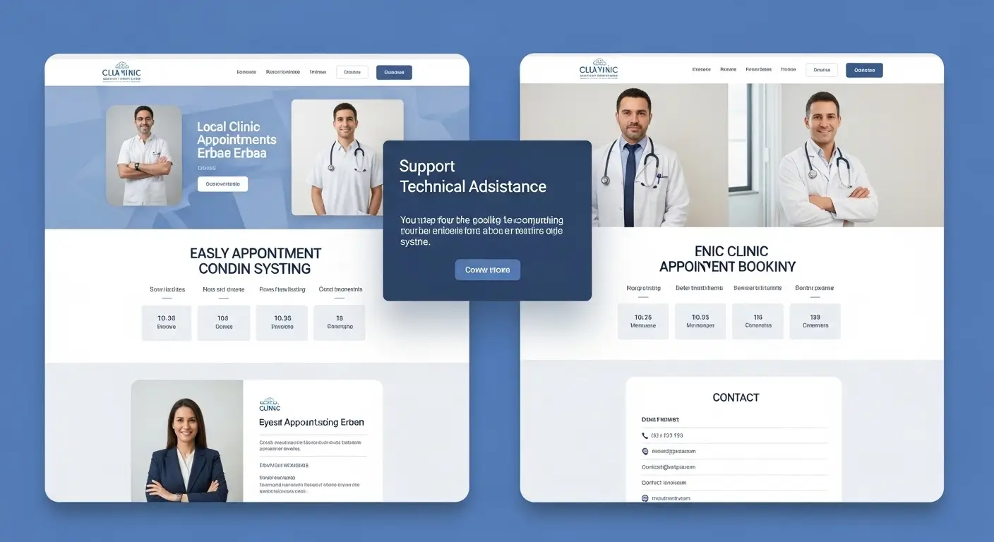 Erbaa’daki kliniklere özel web sitesi tasarımı ve teknik destek sistemini simgeleyen görsel.