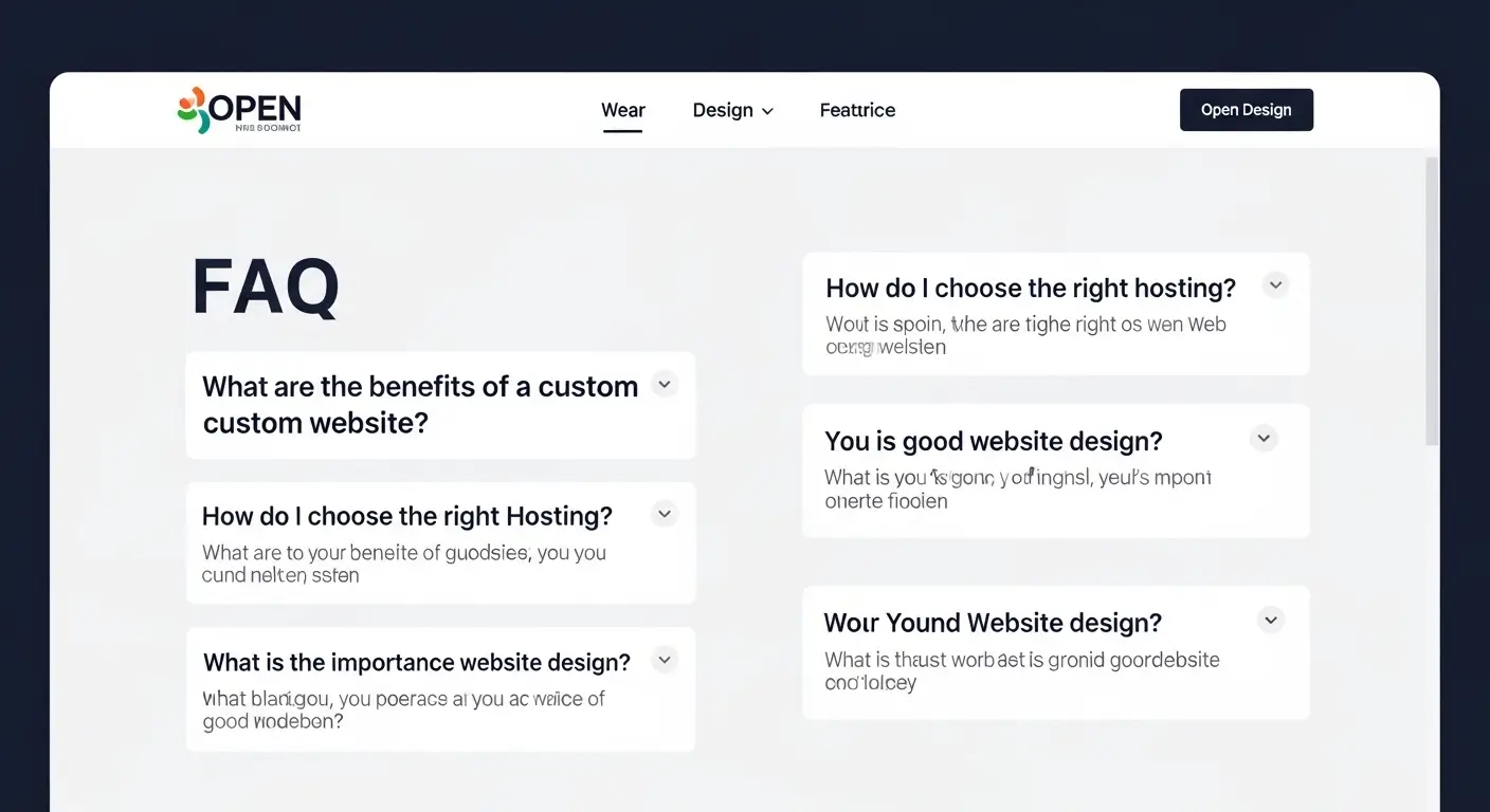 Erbaa web tasarımı hakkında sıkça sorulan soruları içeren modern web arayüzü.