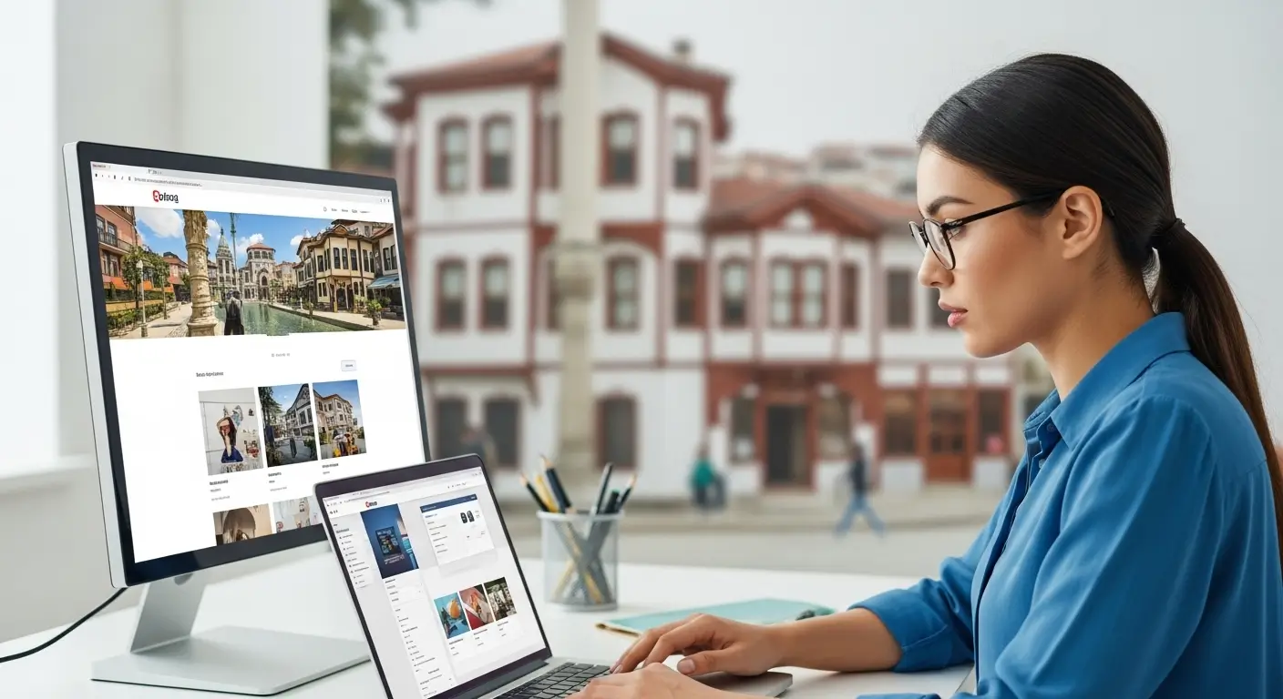 Erbaa bölgesine özel web tasarım çözümlerini temsil eden modern ve profesyonel tasarım ortamı.