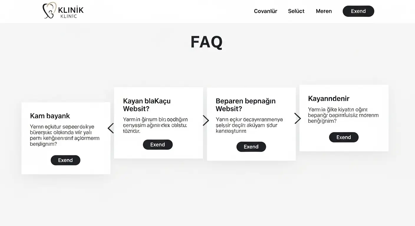 Klinik web tasarımı hakkında en çok merak edilen soruları içeren sıkça sorulan sorular bölümü.