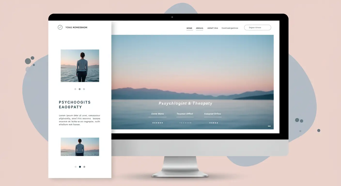 Psikologlara özel hazırlanmış modern ve sade web sitesi ana sayfa tasarımı.