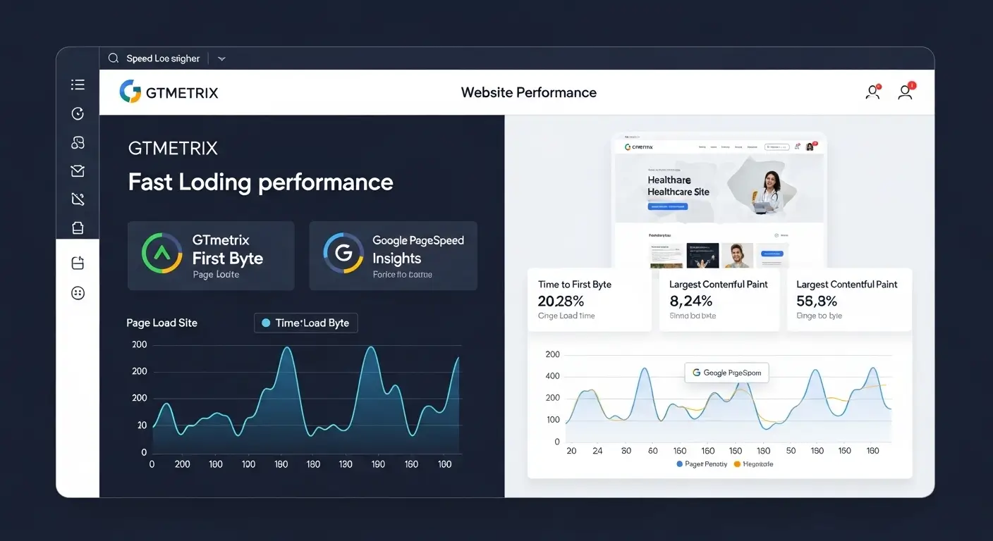 Site hızı ve SEO performans ölçüm araçlarını temsil eden dijital ekran.