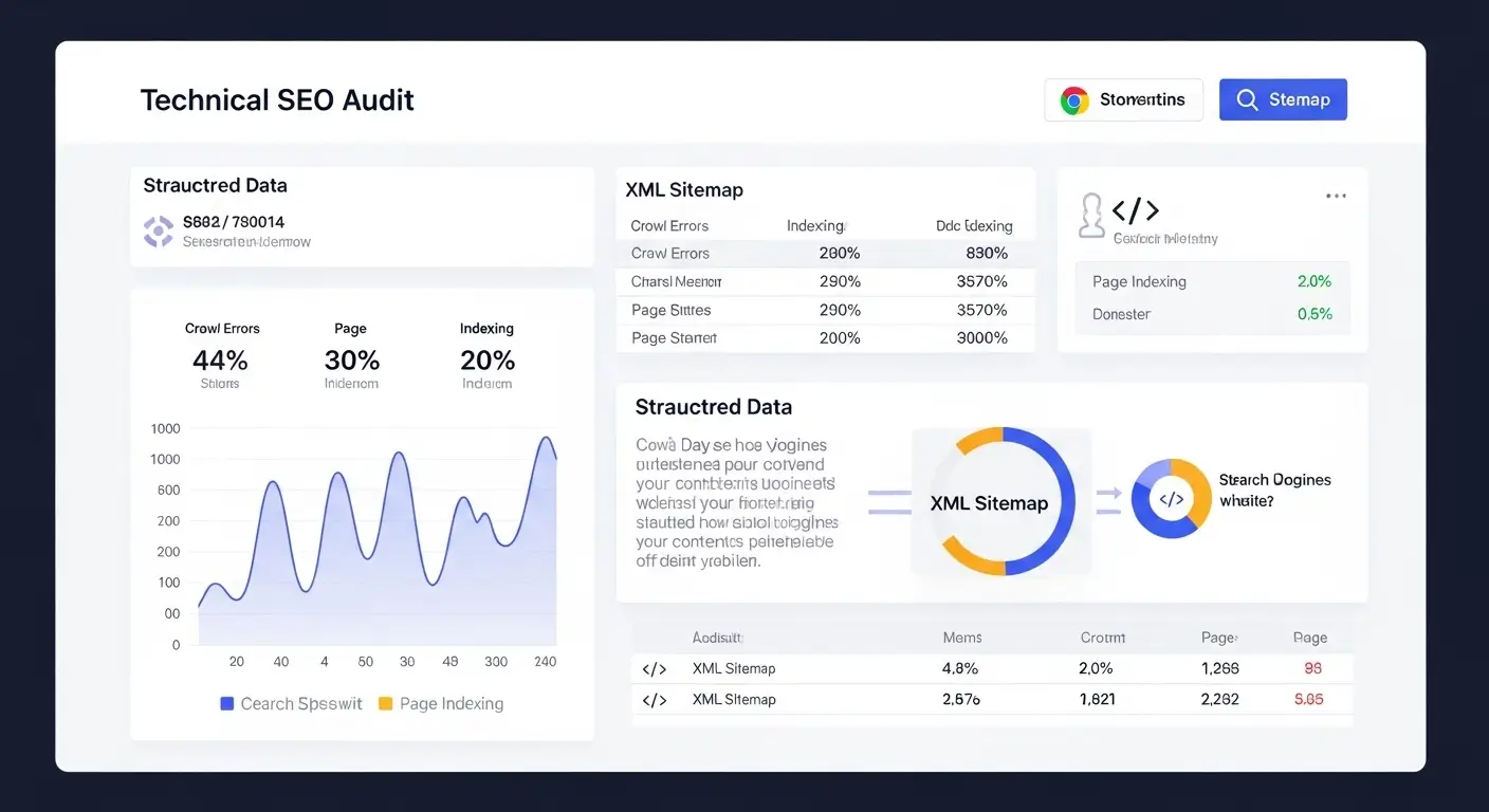 Web sitesinin teknik SEO bileşenlerinin analiz edildiği audit ekranı.