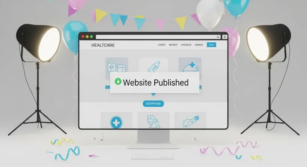Web tasarım hizmetinin tamamlanıp yayına alınma aşamasını temsil eden başarılı teslim süreci.