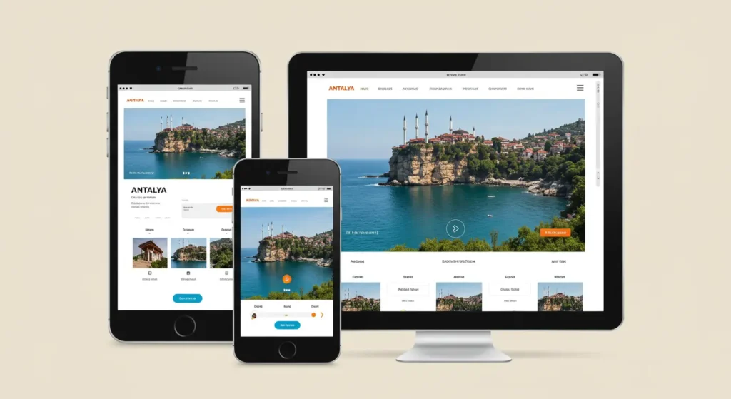 Antalya mobil uyumlu web tasarım - Akıllı telefon ve tablet ekranlarında responsive web sitesi görünümü