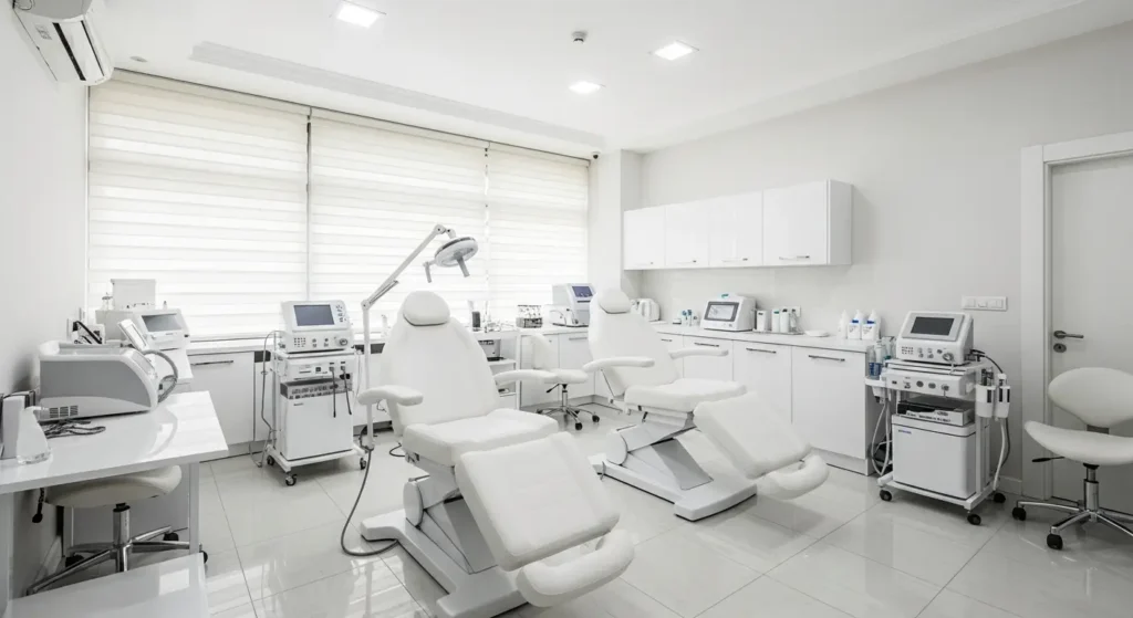 Kayseri'de modern dudak estetiği kliniği iç mekanı, profesyonel tedavi ortamı ve steril çevre