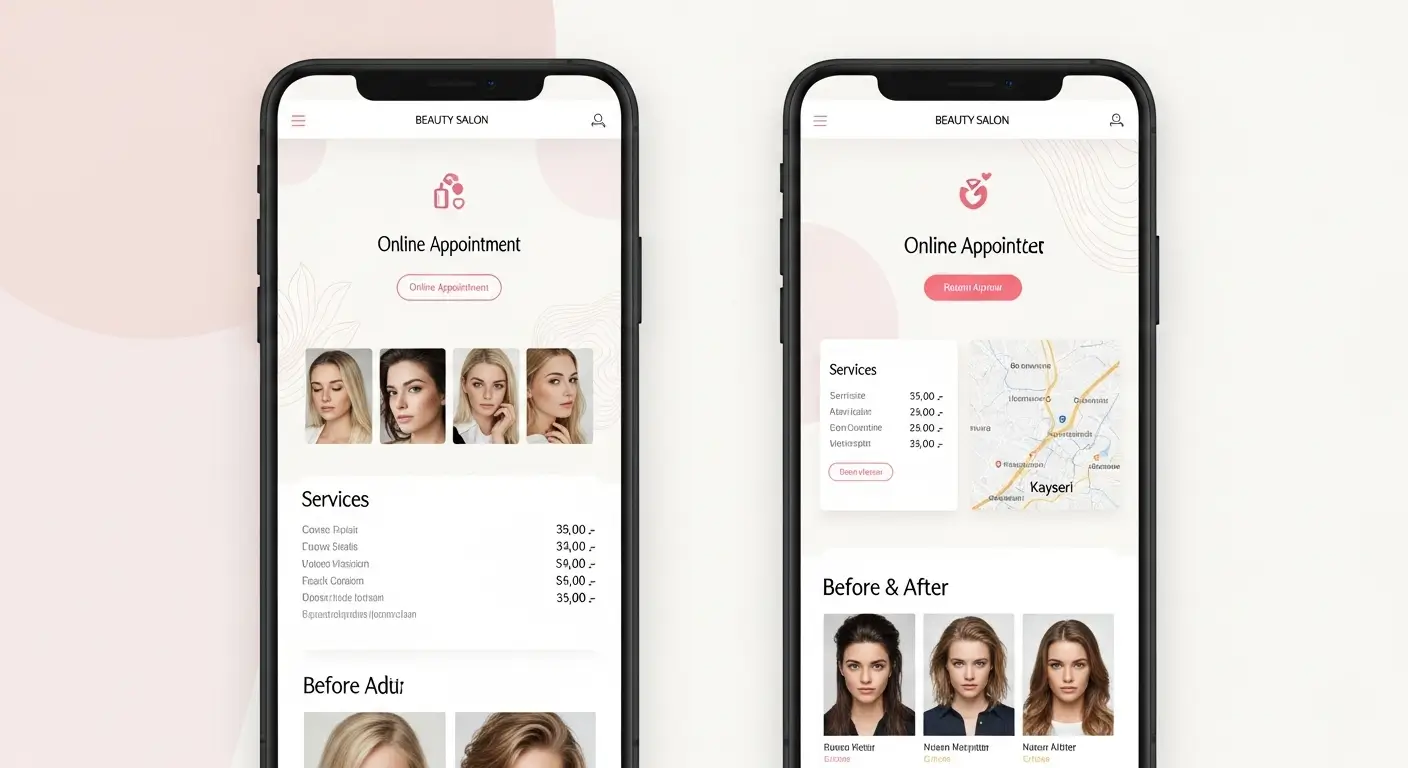 Kayseri güzellik salonu için Doktor Ajans tarafından tasarlanan mobil uyumlu, SEO odaklı web sitesi örneği